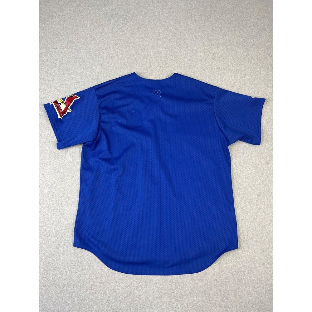 Vintage St Louis Cardinals Baseball Jersey Mens XL Blue Busch Beer Promo 90s - Picture 9 of 10